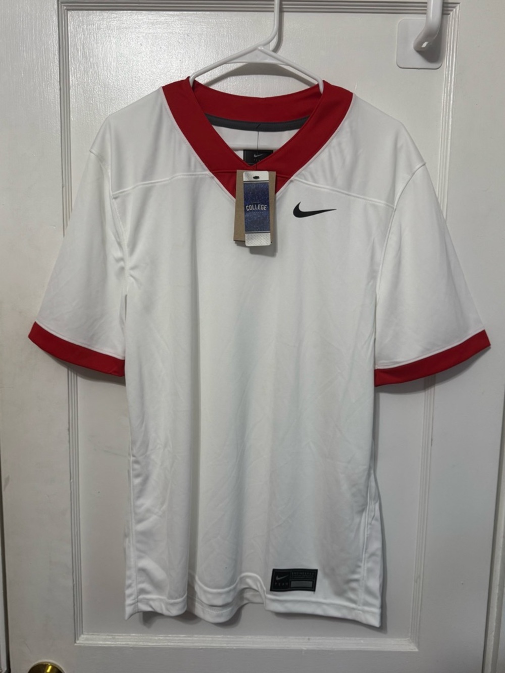 Nike Georgia Bulldogs Dri-FIT Blank Short Sleeve Football Jersey - White/Red